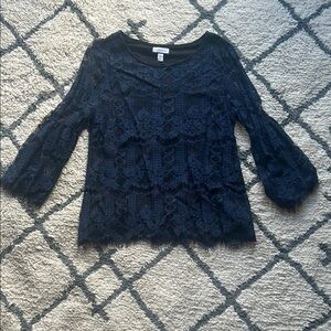 Charter Club Blue Bell Sleeve Ruffled Blouse